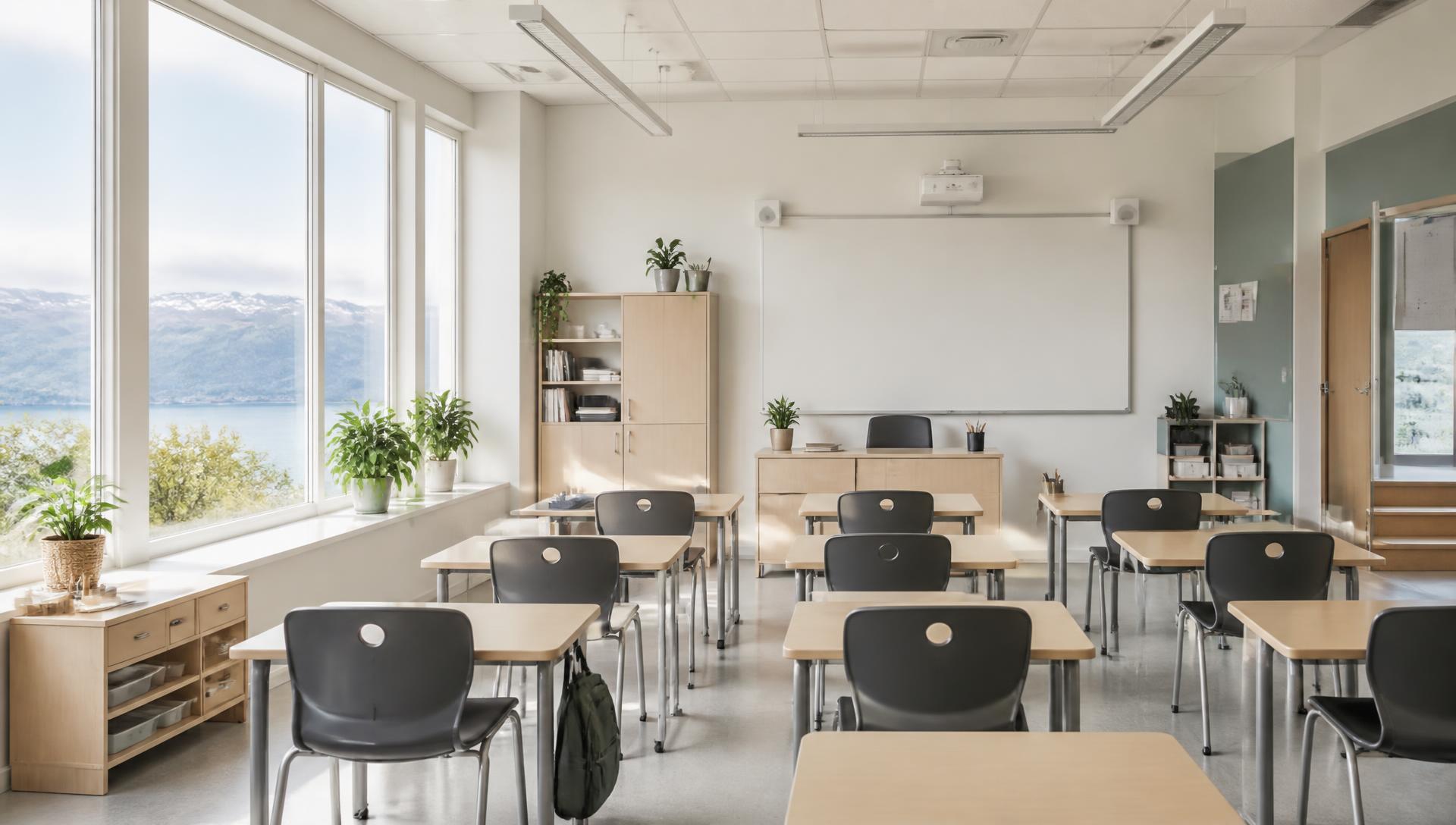 Et lyst og moderne norsk klasserom